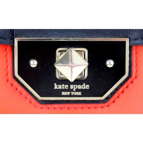 KATE SPADE NY BLACK RED GENUINE LEATHER SHOULDER BAG XBODY SATCHEL HANDBAG PURSE - Picture 3 of 16